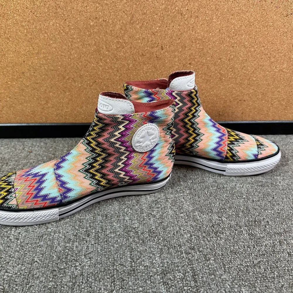 Missoni Multicolor Zigzag Knit High-Top Sneakers